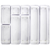 Schubladen Ordnungssystem 8 Teile 32x40 cm 4 Größen 5,5cm hoch klar transparent Antislip - Organizer für Schminktisch Kosmetik Bad Küche Kiste Besteck Aufbewahrungsbox Ordnungsbox Schubladeneinsatz